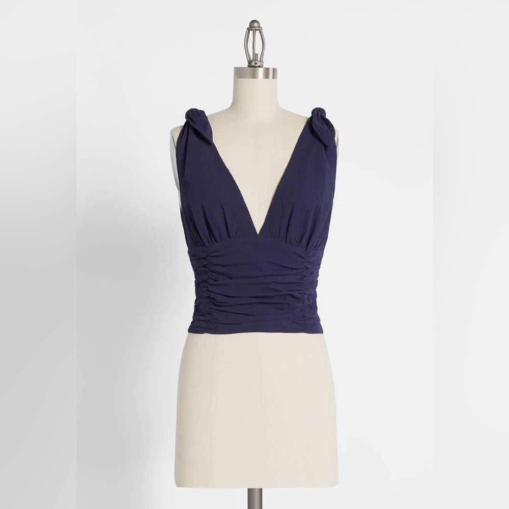 NWT ModCloth Shoulder to Tie On Crop Top Size Large
